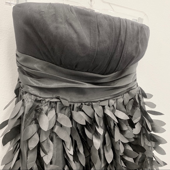 Strapless LBD w/ faux feather detail - Picture 3 of 5